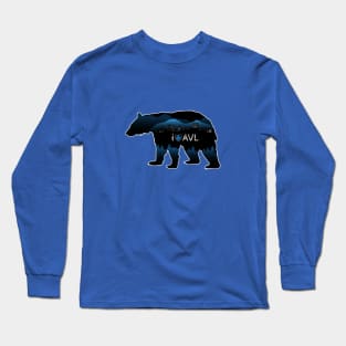 I Love AVL - Black Bear Cityscape - BlueBG 25 Long Sleeve T-Shirt